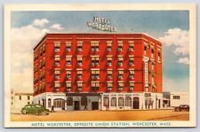 Massachusetts Worcester Hotel Opposite Union Station Vintage Postcard picture