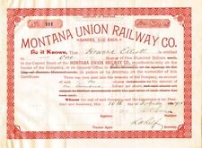 Montana Union Railway Co. - Railroad Stock Certificate - Branch Line of the Nort picture