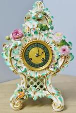 Superb Antique French 8 Day Bell Striking French Porcelain Rococo Mantle Clock picture