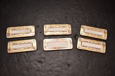 SET 6 VINTAGE DRESDEN SAXONY PORCELAIN PLACE CARDS HAND PAINTED  NAMEPLATES picture