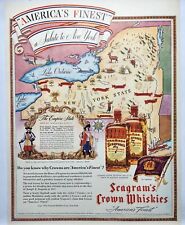 1938 Seagrams Seven 7 Crown Whiskey Vintage Print Ad Man Cave Poster Art 30's picture