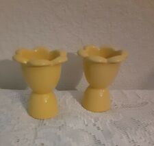 CHANTAL YELLOW FLOWER PATTERN EGG CUPS QTY 2 picture
