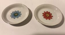 Set of 2 Creative Japan Vintage Mini Floral Saucers Replacement Pieces picture