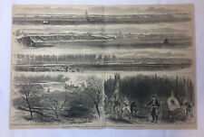 1862 magazine engraving~14x21~YORKTOWN, GLOUCESTER, SCENES IN CAMPS Civil War picture