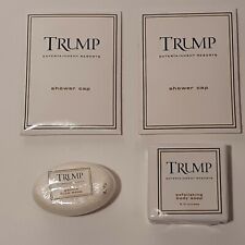 Trump Resorts Collectible Shower Cap, Soap, and Facial Soap New - picture