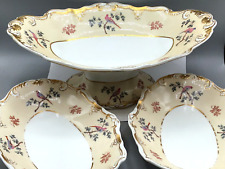 1800-1849 Spode Felspar Porcelain Birds of Paradise Lg Comport & 2 Oval Dishes picture