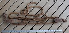 Vintage Block & Tackle Barb Wire Fence Stretcher With Rope picture