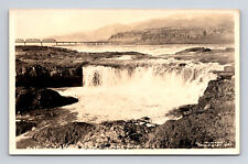 RPPC Scenic View Celilo Falls Bridge Columbia River Oregon OR Postcard picture