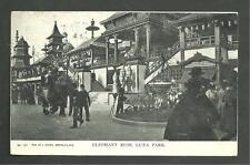Pre 1910 Used Postcard No.187 Elephant Ride Luna Park Coney Island Brooklyn N.Y. picture