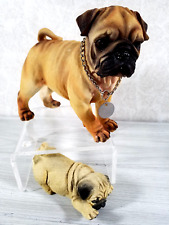 Realistic PUG DOG & PUPPY Detailed Standing  Dog Sculpture picture