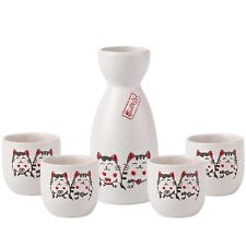 5 Pieces Sake Set 200ml Sake Pot 50ml Sake Cup Set Japanese Traditional Hand ... picture