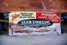Vintage Vulcan Farm Tools Tractor Plows tin metal sign Mansfield Ohio RARE picture