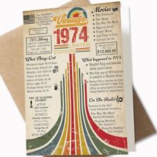 50th Birthday Card, Vintage 1974 Limited Edition, 50th Birthday Gifts for Him... picture