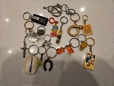 Retro Vintage Novelty Keychain Lot Charms Cats Native American Bugs Bunny picture