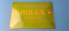 Vintage Rolex Luxury Watches Porcelain Convex - Geneve Store Gas Service Sign picture