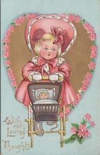 Little Girl Ball 'With Loving Greetings' TUCK'S PC Hearts Delight 1910s UNP 7013 picture