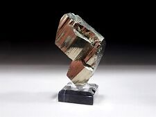 Brilliant Tabular Unusual Shape Floater Pyrite Crystal - Borieva Mine Bulgaria picture