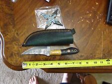 NEW-LOT of 2 KNIVES. Damascus Skinning Knife & Throwing picture