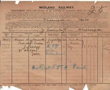 Midland Railway Consign.Note 1901 For Goods by Owner Red. Rates O.Risk-Trs 42264 picture