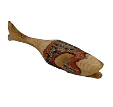 Hand Carved Wooden Fish Live Edge Rustic Decor Fishing Cabin 6.5 in length-A5 picture
