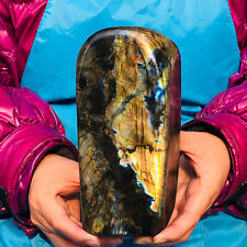 4.53LB Natural Flash Labradorite Quartz Crystal Freeform rough Mineral Healing picture