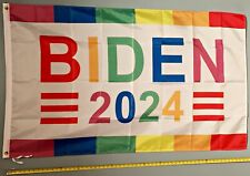 JOE BIDEN FLAG FREE USA SHIP Equality 2024 LGBTQ Love Rainbow Poster Sign 3x5' picture