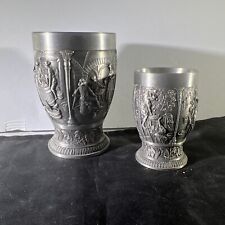 Vintage SKS Zinn 95% Small Pewter Cups 2.5” And 3” picture