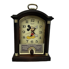 Disney Mickey Mouse Mantle Musical Alarm Clock Seiko Quartz Vintage 1990s works picture