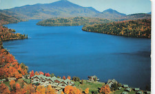 Lake Placid NY Postcard New York Whiteface Inn Aerial View Mountain Vintage picture