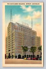 Detroit MI-Michigan, the Maccabees Building, Antique Vintage Souvenir Postcard picture