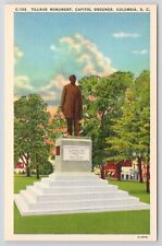 Columbia South Carolina Tillman Monument Capitol Grounds Linen Postcard picture