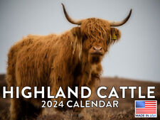 Highland Cow Scottish Highlander Cattle Western Cow 2024 Wall Calendar picture