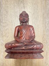 6.5 Inches  Wooden Meditating Buddha Statue Hand Carved picture