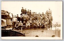 WW1 WWI USS MAHAN (DD-102) Naval Engineers Sailors on Deck RPPC Photo Postcard picture