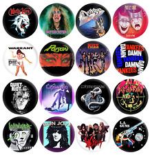 80's Hair Band 80's Metal 80's Rock Band Music Pinback Buttons Retro Pins 1
