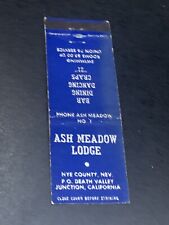 Vintage California Matchbook “Ash Meadow Lodge” Junction picture