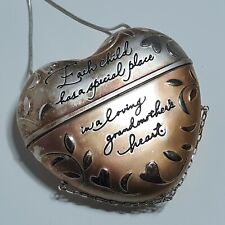 2003 Hallmark Keepsake Grandmother Heart Silver Tone Photo Ornament Christmas picture