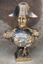 Vintage Napoleon Bonaparte Bronze Bust Metal A. Jourdan Copyright 9.5x7” picture