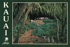 CONTINENTAL SIZE POSTCARD EXCURSION BOATS UP THE WAILUA RIVER FERN GROTTO HAWAII picture