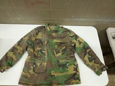 VNT 80s Woodland Camo Army Military Insulated Jacket Emar Zipper Mens Medium  picture