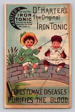 Dr Harters Original Iron Tonic Children Fishing From Bridge   P6 picture