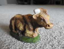 Vintage Christmas Nativity Ram  Bull Cow Early Plastic Resin Italy 2 1/4