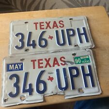 Pair of 1990 texas License plates- 346-UHP picture