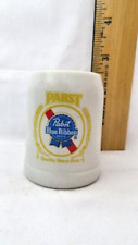 Vintage Pabst Blue Ribbon Mini Beer Stein Mug Shot Glass  2 3/8” Tall W/Handle picture