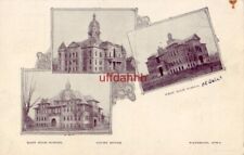 PRE-1907 WATERLOO, IA 3 VIEWS WEST and EAST HIGH SCHOOLS & COURT HOUSE  picture