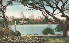 Oakland CA California, City Skyline Across Lake Merritt, Vintage Postcard picture