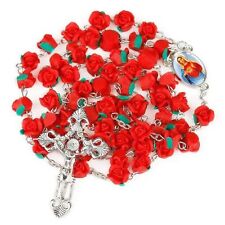 Rose Beaded Catholic Rosary, the Immaculate Heart of Mary picture
