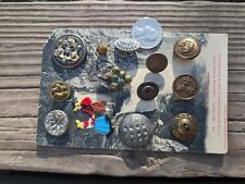 Beautiful Antique Buttons Stitched On vintage postcard Lot Of 12 picture