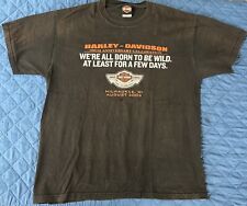 Harley Davison T-Shirt L 2003 100th Short Sleeve Black  MC Tattered picture