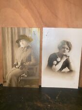 Antique Vintage RPPC Real Photo Postcard Young Woman Posing 2 Cards picture